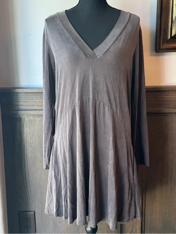 Anthropologie Dolan West Coast V-Neck Long Sleeve Swing Dress Medium - Image 2