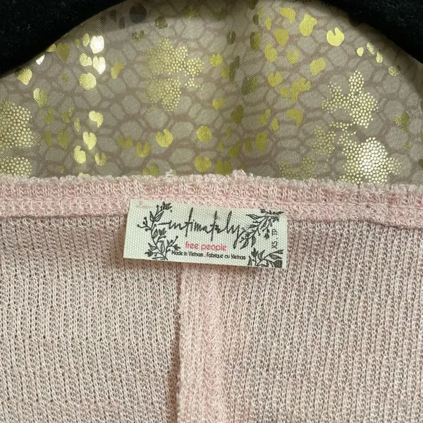 Free People Pink Nectar Sloane Henley Long Sleeve Bodysuit, XS - Image 4