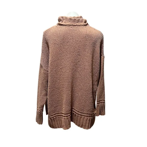 Aerie Sweater Womens Size M Brown Oversized Turtleneck Pullover Cozy Tunic - Image 2