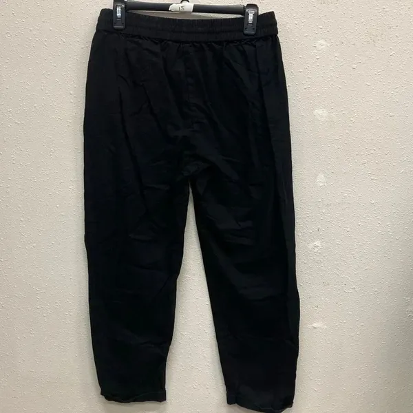 J. Crew Midrise Drawstring Linen Blend Black Rolled Hem Pants Size 4 #718 - Image 7