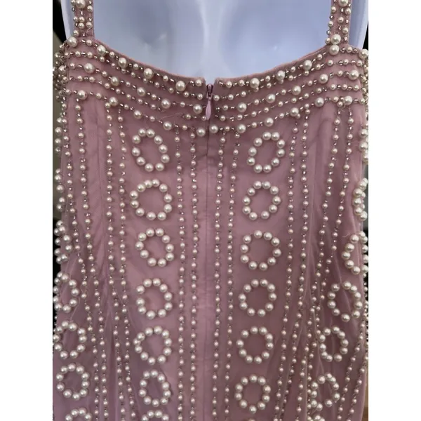LPA Lelia beaded Mini dress bubble pink Size M - Image 11