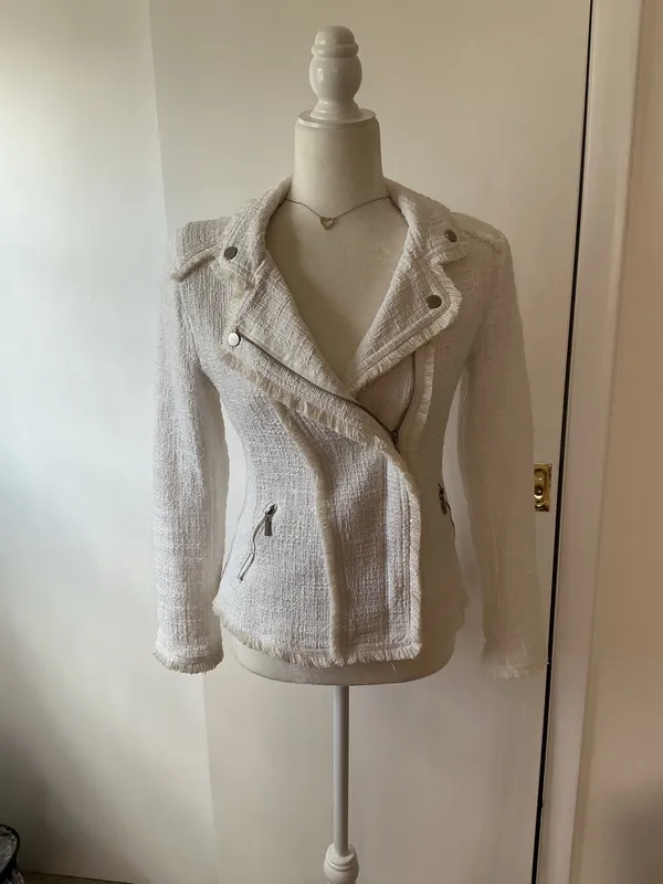 Carolina Belle Montreal Asymmetrical Tweed Zip Jacket- Sz Xsm - Image 2