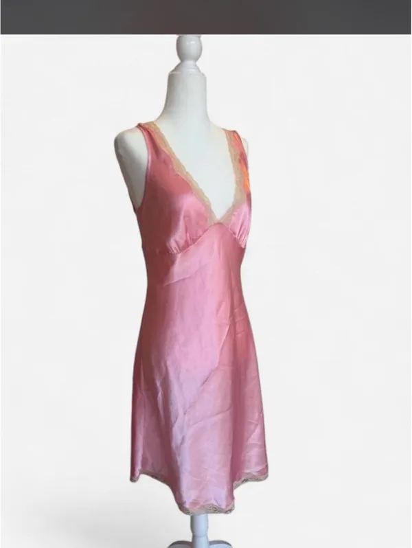 vintage Victoria’s Secret Pink Satin Slip Dress - Image 2