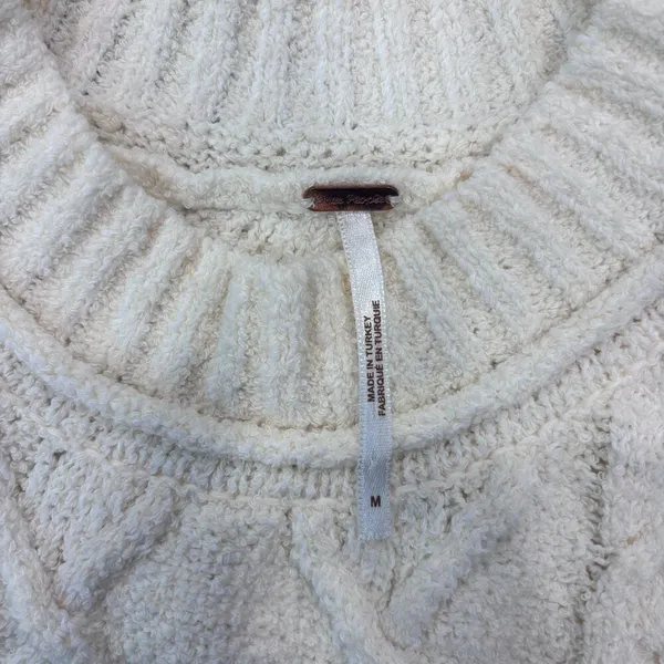 Free People Ivory Knit Rowan Sleeveless Sweater Vest Womens Medium Boxy Boho $78 - Image 5