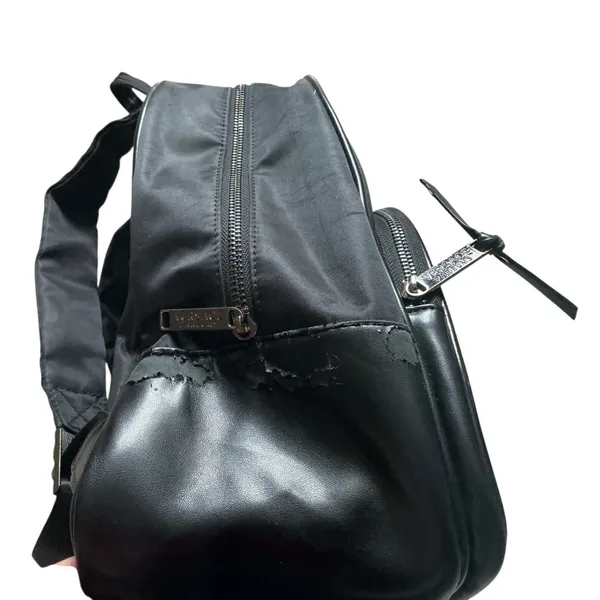 Versace Medusa head black faux patent leather nylon backpack - Image 7