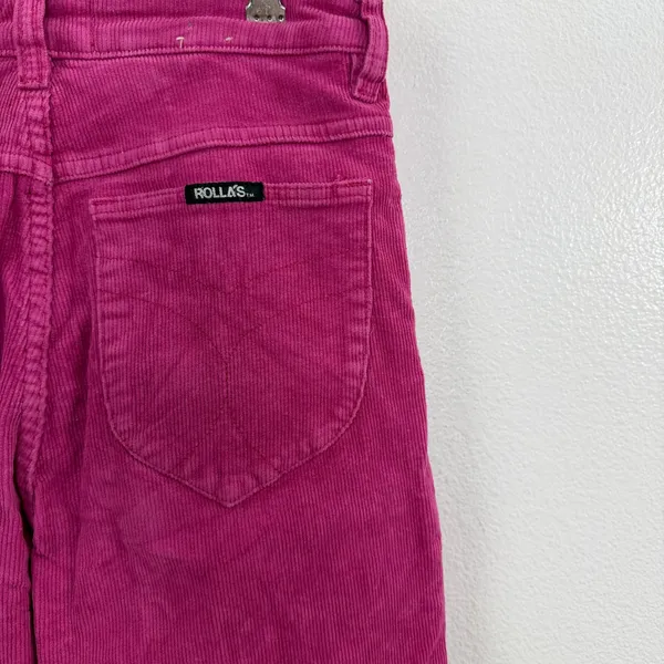 Rollas Original Straight Leg Pants Womens 26 Pink High Rise Corduroy 26x28 - Image 7