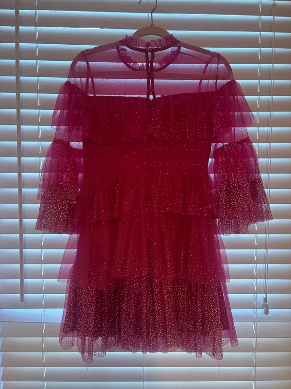 Boutique Pink Ruffle Dress - Image 4