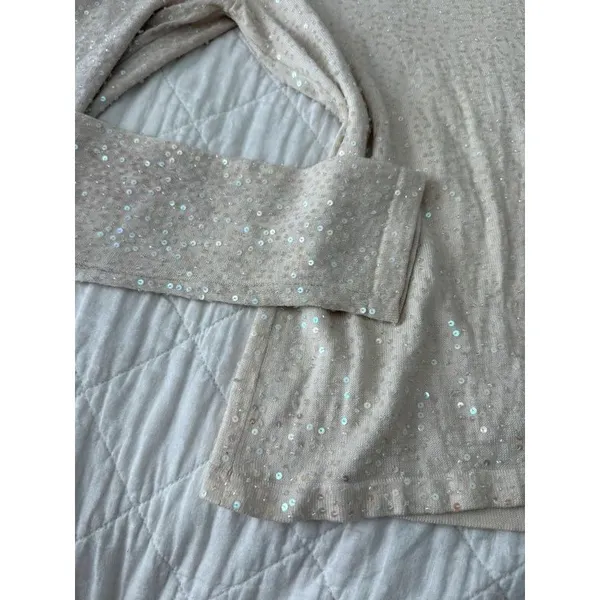 Magaschoni Silk Cotton Sequin knit sweater - Image 2