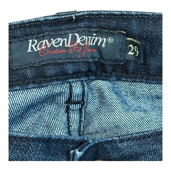 Raven Denim Custom Fit Jeans Womens 29 Dark‎ Blue Straight Leg Made in USA - Image 7