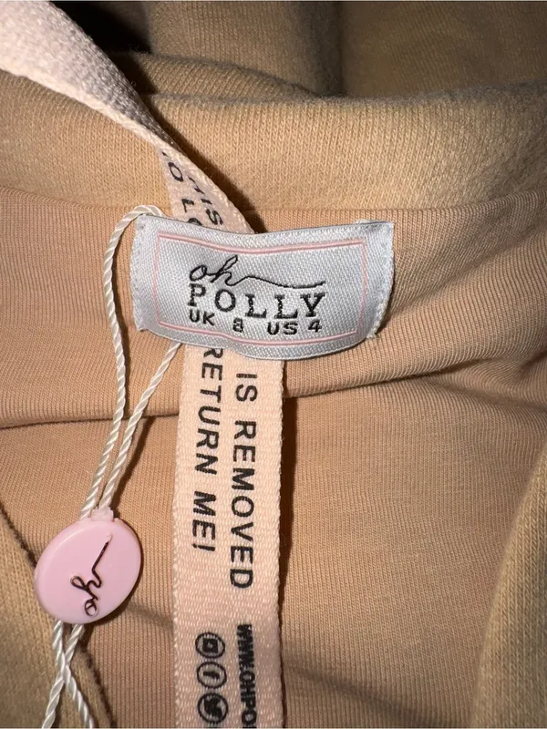 Oh Polly Beige Cropped Sweatshirt & Drawstring Joggers Set - Image 7