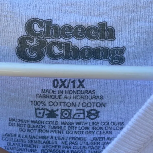 Cheech & Chong Womens plus size 0X/1X short sleeve white graphic tee - Image 5