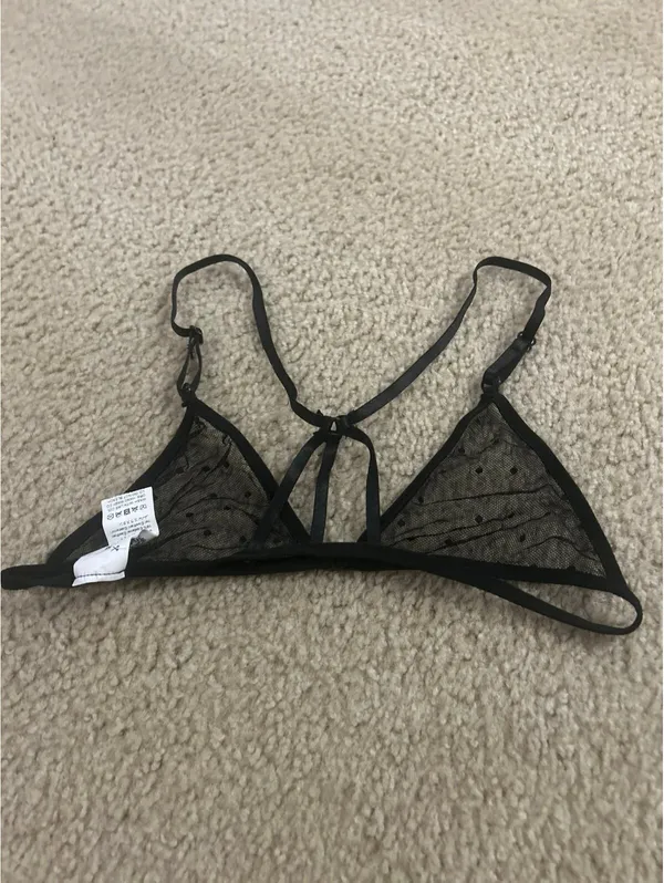 C703 bra medium black top see thru black cute bralette - Image 3