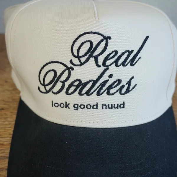 Nuuds Real Bodies Look Good Nuud Trucker Hat‎ Snapback Cream Black Cap Casual - Image 2