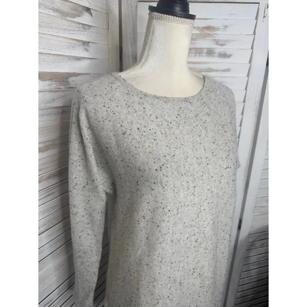 CHARTER CLUB LUXURY CASHMERE Womens M 100% Cashmere Sweater Beige Speckled Black - Image 7