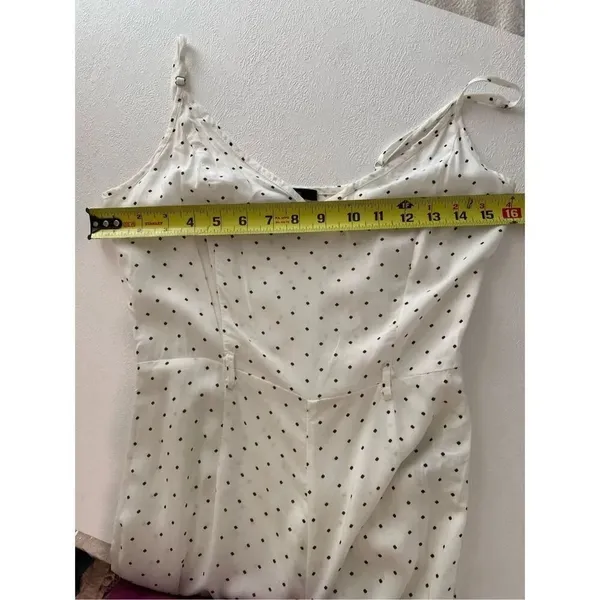 Forever 21 White Polka Dot Wide Leg Jumpsuit Size Small - Image 7
