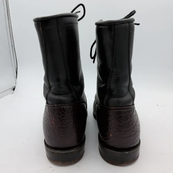 Justin Exotic Leather Packer Roper Boots Women Brown Leather Lace Kiltie 8 B USA - Image 5