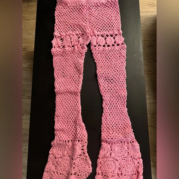 Dollskill DREAM AWAY CROCHET BELL BOTTOMS PINK - Image 2