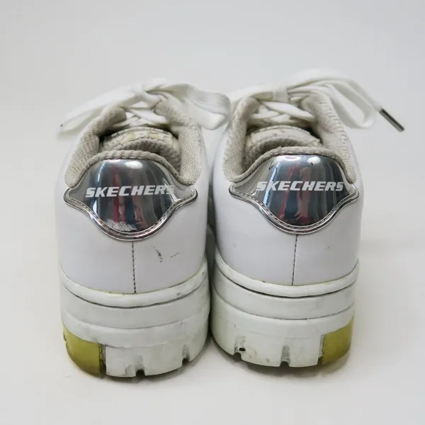 Vintage 90s Skechers White Chrome Platform Sneakers - Image 4