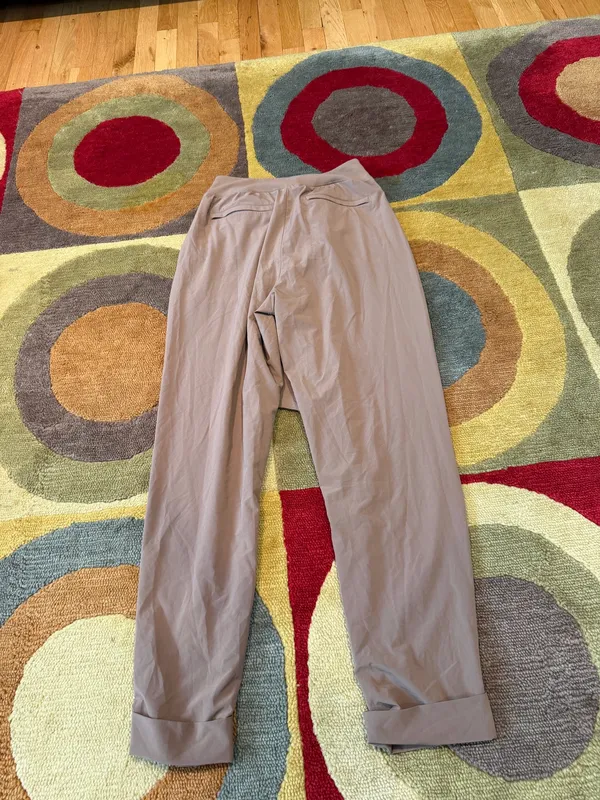 Athleta Women Cardiff Pant Tan Tie Waist Jogger Pants High Rise Size 8 TALL - Image 5