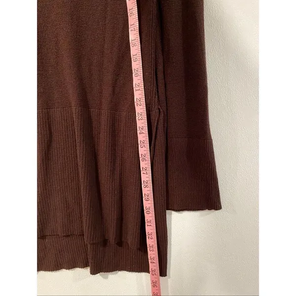 Free People Brown Criss Cross Knit Tunic Sweater Small Boho Cozy - Image 6