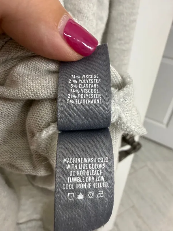 Aerie Heather Gray Oversized High Low Long Sleeve Top Women’s Large - Image 5