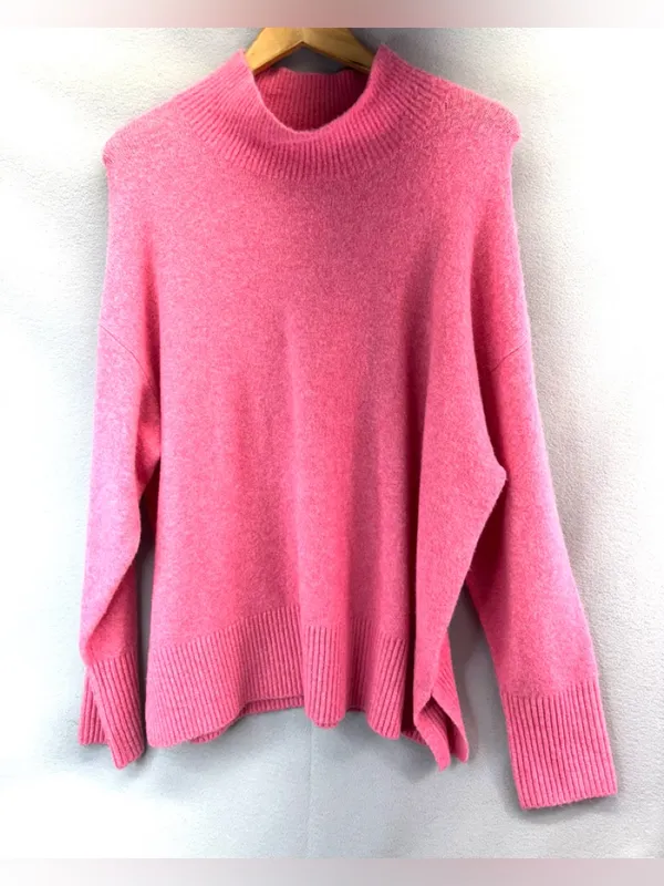 J. Crew Factory XL Bubblegum Pink Mock Neck Extra Soft Knit Sweater - Image 8