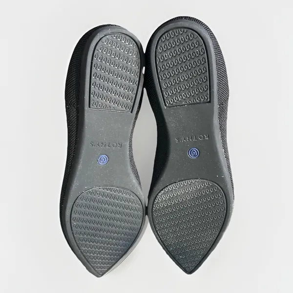 Rothy's The Point Black Solid Flat Slip On Shoes Size 7 EUC - Image 9