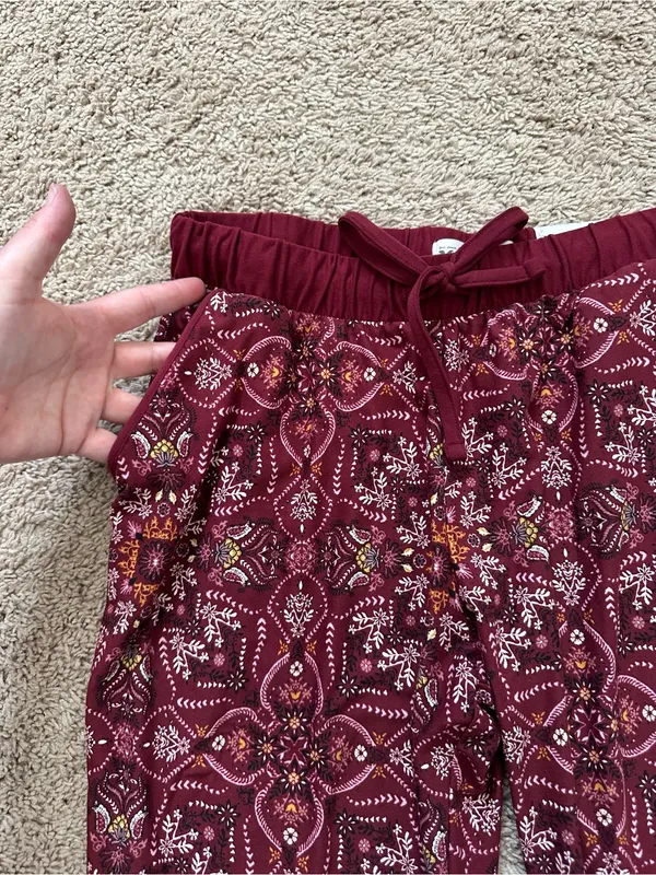 Mudd Burgundy Paisley Print Juniors Sueded Jersey Joggers Size M - Image 4