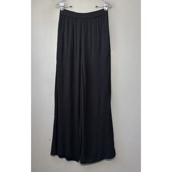 Volcom Wide Leg Crinkle Pants Size Small Black Stoneshine Junki Gothic Beach - Image 2