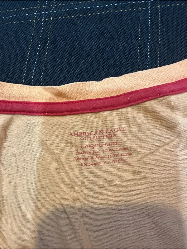 American Eagle Outfitters Peach Long-Sleeve V-Neck Top - Image 2