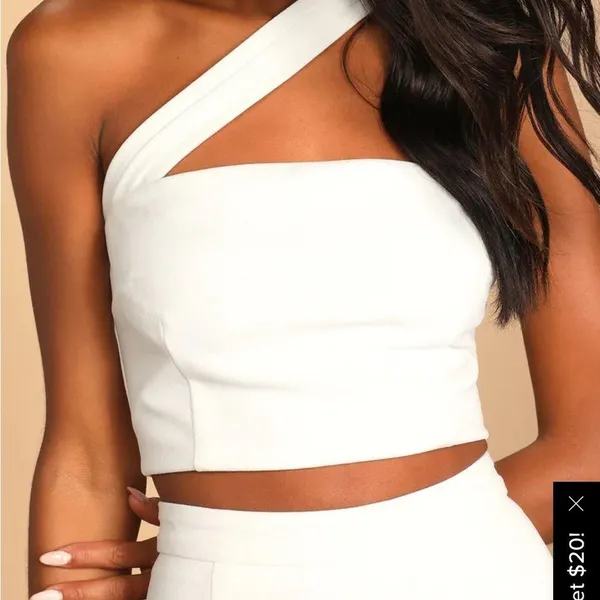 Lulus Flaunt It Like That White One-shoulder Two-piece Jumpsuit - Size M - Image 3