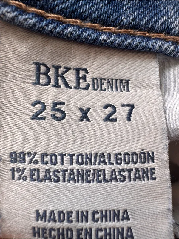 BKE Payton Jeans 25x27 Mid Rise Cropped Flare Distressed Light Wash Denim - Image 5