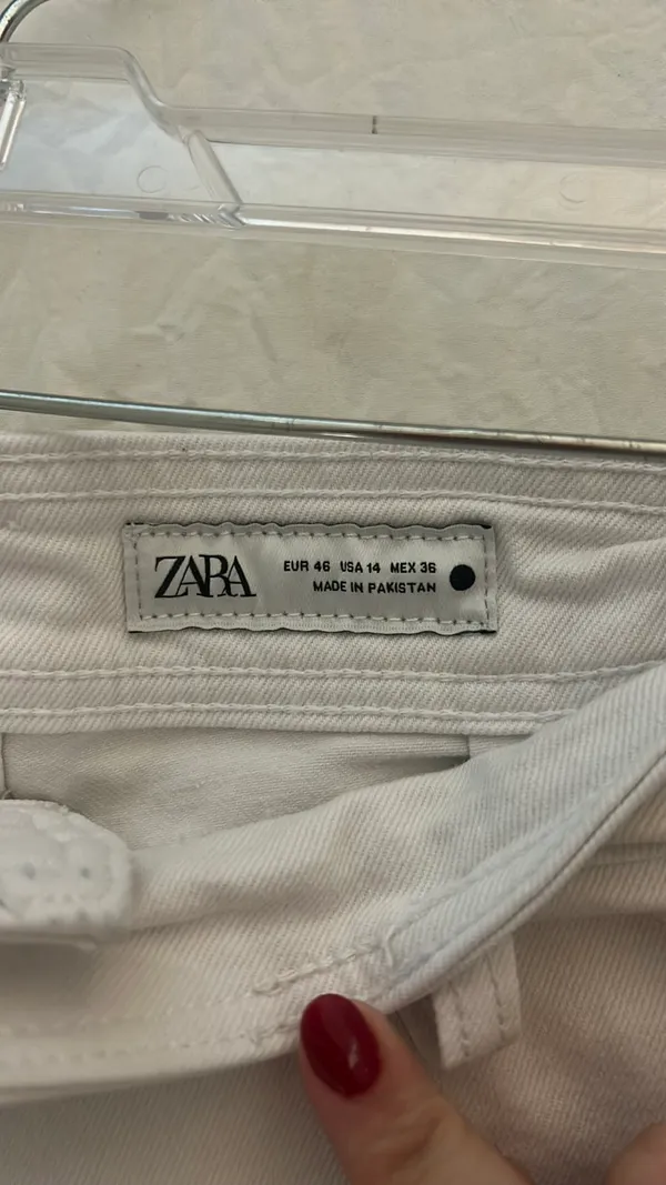 ZARA white Sailor High-Waisted Jeans - Image 3