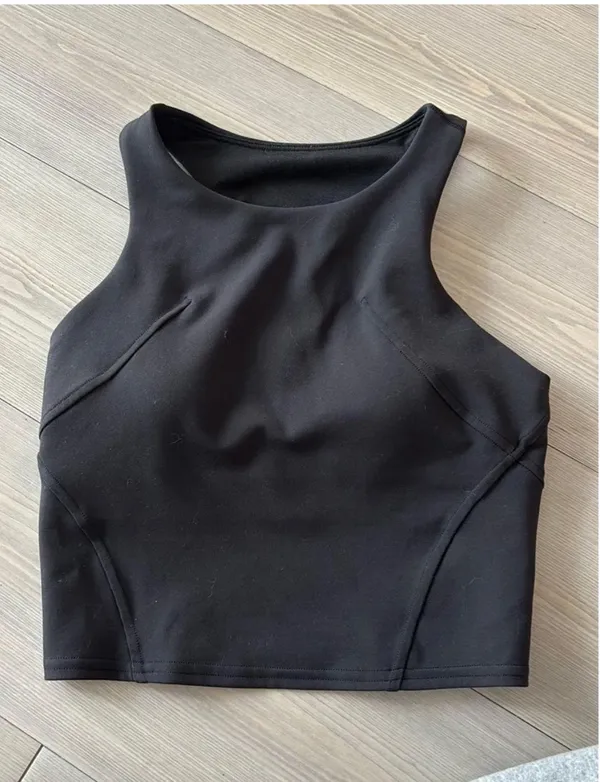 Lululemon Wunder Train Racerback Tank Top Black High Neck Cropped - Image 3