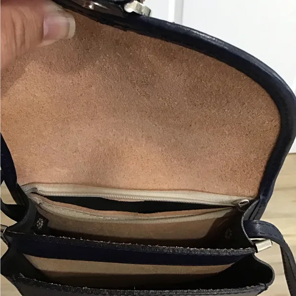 Made In Italy Crossbody Bag Handcrafted Italian Leather Handbag Blue - Image 4
