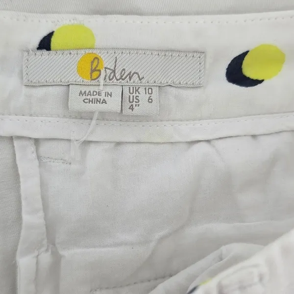 Boden Chino Shorts Womens 6 WJ055 White 4 Inch Inseam EUC - Image 3