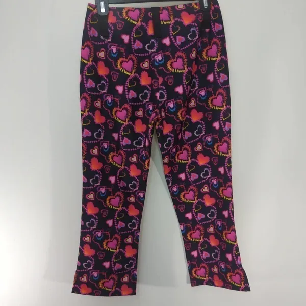 I.AM.GIA Womens Rylee Cropped Pants Black Pink‎ Hearts Stretch XS - Image 11