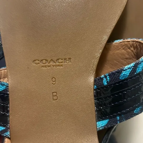✨Coach Ladies Sammy Turquoise Blue Zebra Ankle Strap Sz 9 Sandals✨ - Image 11