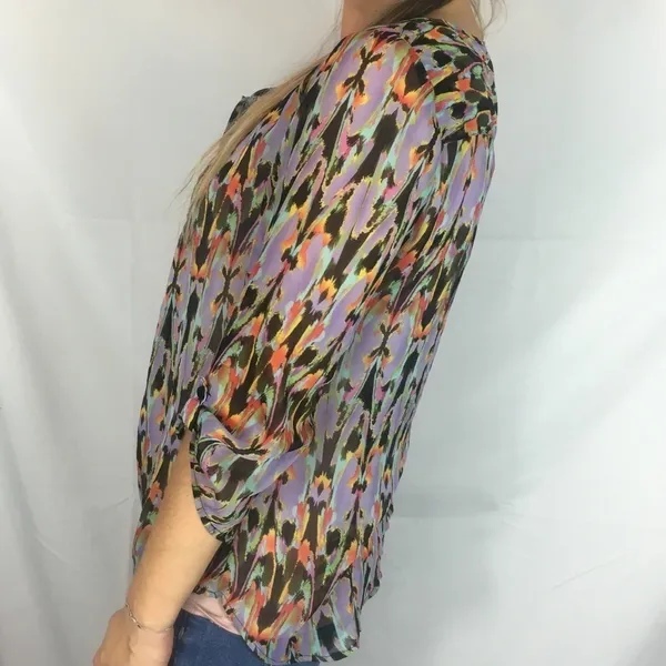 4/$25 Express Flowy Tie front chiffon top - Image 6
