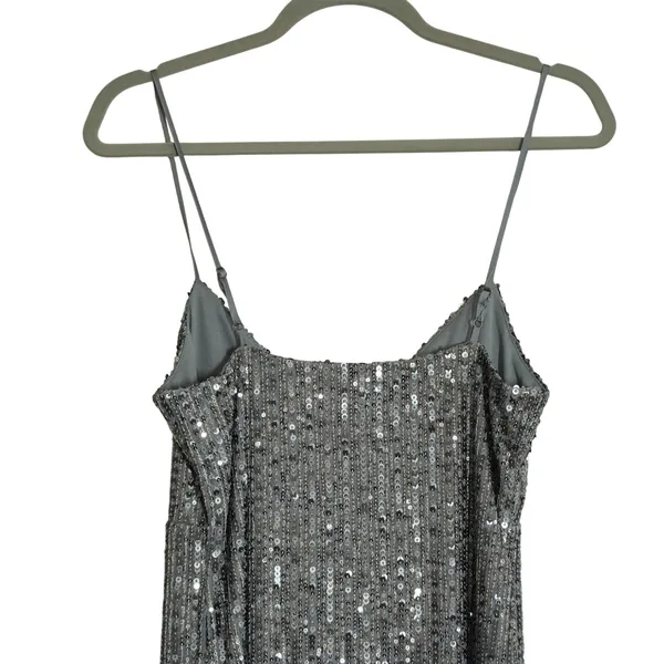 Urban Social NEW Silver Sequin Mini Dress V-Neck Homecoming Cocktail Party - Image 7