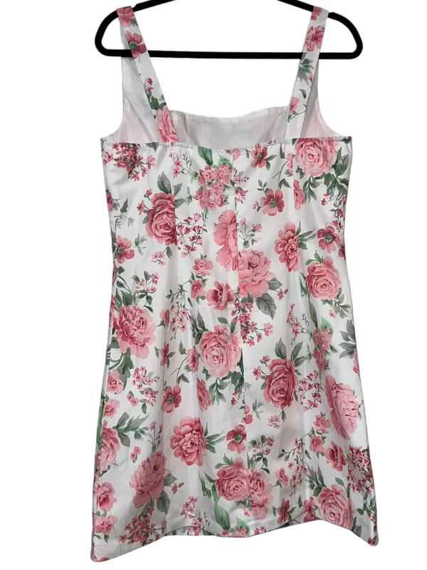 CoMMENSE Square Neck Rose Print Slip Mini Dress Size Large - Image 7