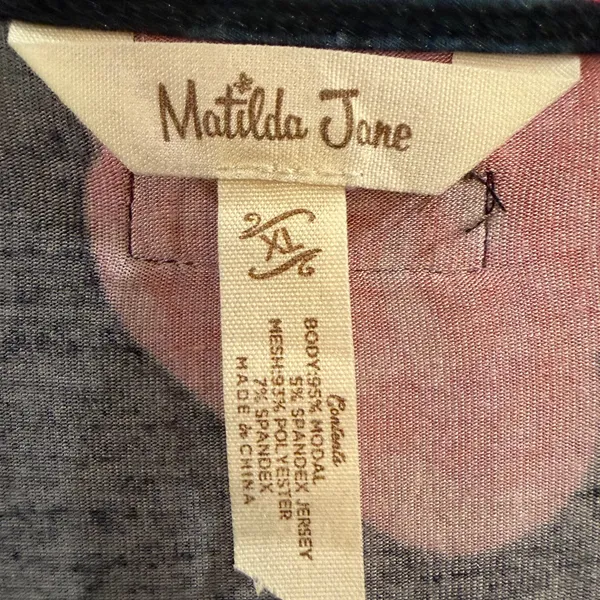 Matilda Jane Black Floral Babydoll Tunic with Pink Roses - Image 3