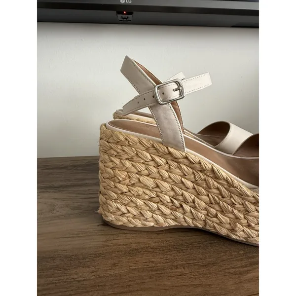Universal Threads Wedge Sandals Womens 8.5 Cream White Espadrille Platform Strap - Image 7