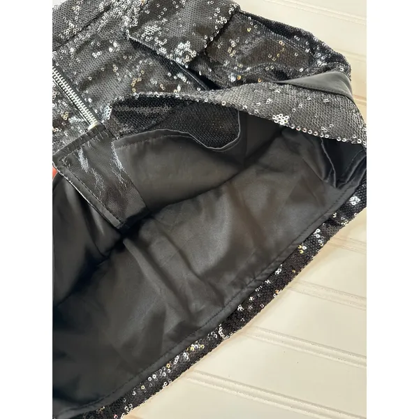 NWT BLANKNYC Womens Black Sequin Mini Skirt Glam Bling Club Party Size XS - Image 6