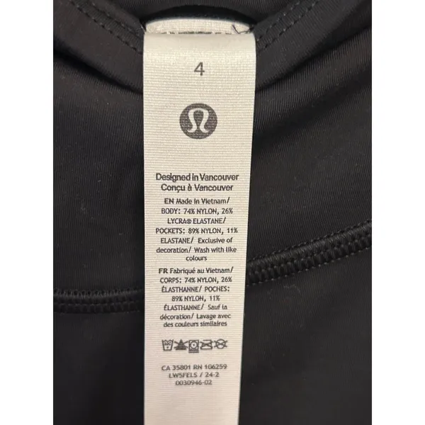 Lululemon Wunder Under Smooth Cover Tight Sz 4 25" Black NWT - Image 4