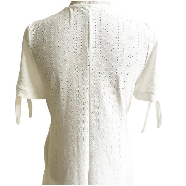 Eyelet Maxi Dress Size Medium NWT Boutique Slit Sleeves Milkmaid Coquette - Image 6