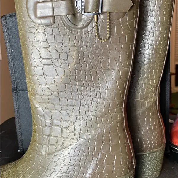 CAPELLI Women's brown croc print wedge rain boots size 8 - Image 2