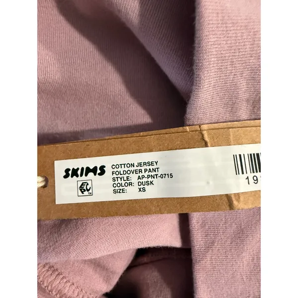 Skims Cotton Jersey Foldover Pant Dusk Pink Flare AP-PNT-0715 Womens XS NEW - Image 6