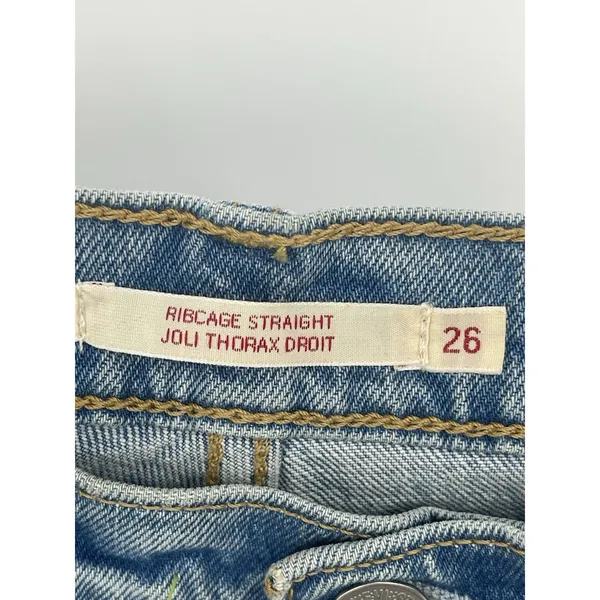 Levi's Women's‎ Ribcage Straight Ankle Premium Jeans Button Fly Size 26 Q0019 - Image 5