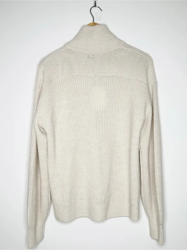 Quince NWT 100% Merino Wool Half Zip Sweater Cream Ivory Size Small - Image 7